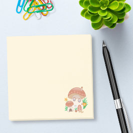 Whimsical Fairy Mushroom House Gelb Post-it Klebezettel