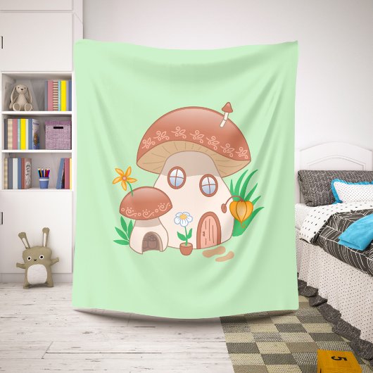 Whimsical Fairy Mushroom House Green Sherpadecke