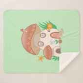 Whimsical Fairy Mushroom House Green Sherpadecke (Vorderseite (Horizontal))