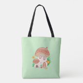Whimsical Fairy Mushroom House Green Tasche (Rückseite)