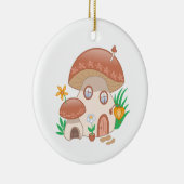 Whimsical Fairy Mushroom House Keramik Ornament (Rechts)