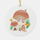 Whimsical Fairy Mushroom House Keramik Ornament (Vorne)