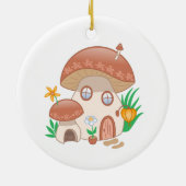 Whimsical Fairy Mushroom House Keramik Ornament (Hinten)