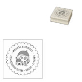 Whimsical Fairy Mushroom House skaliert Adresse Gummistempel (Stempel)