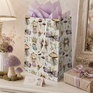Whimsical Fairy & Mushroom Magischer Blumengarten Mittlere Geschenktüte
