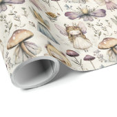 Whimsical Fairy & Mushroom Pastel Flower Garden Geschenkpapier (Rolleneckpunkt)