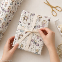 Whimsical Fairy & Mushroom Pastel Flower Garden