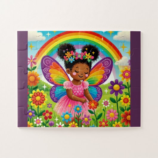 WHIMSICAL "FAIRY PICKING BLUME" JIGSAW PUZZLE (Horizontal)