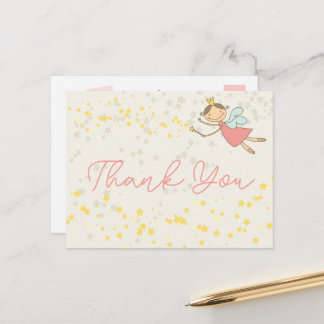 Whimsical Fairy Princess Girl Birthday Vielen Dank Postkarte