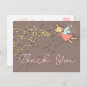 Whimsical Fairy Princess Girl Birthday Vielen Dank Postkarte (Vorne/Hinten)