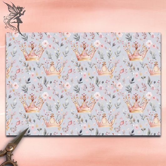 Whimsical Fairy Queen Magical Crown Pastor Pink Seidenpapier