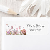 Whimsical Fairy Return Address Label Baby Dusche