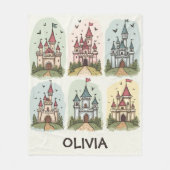 Whimsical Fairy Tale Burgen von Bellinzona Fleecedecke (Vorderseite)