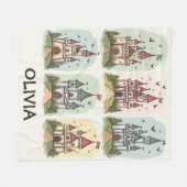 Whimsical Fairy Tale Burgen von Bellinzona Fleecedecke (Vorderseite (Horizontal))