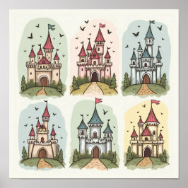 Whimsical Fairy Tale Burgen von Bellinzona Poster