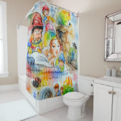 Whimsical Fairy Tale Illustration Duschvorhang (Beispiel)