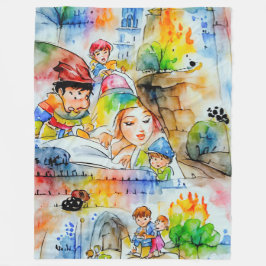 Whimsical Fairy Tale Illustration Fleecedecke