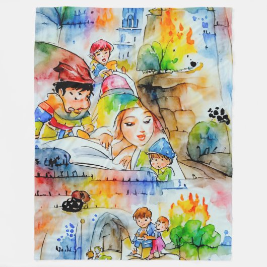 Whimsical Fairy Tale Illustration Fleecedecke (Vorderseite)