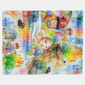 Whimsical Fairy Tale Illustration Fleecedecke (Vorderseite (Horizontal))