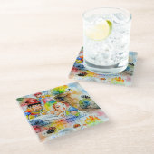 Whimsical Fairy Tale Illustration Glasuntersetzer (Schrägansicht)