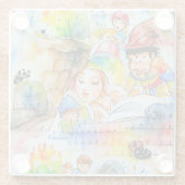 Whimsical Fairy Tale Illustration Glasuntersetzer (Rückseite)