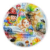 Whimsical Fairy Tale Illustration Keramikknauf (Vorderseite)