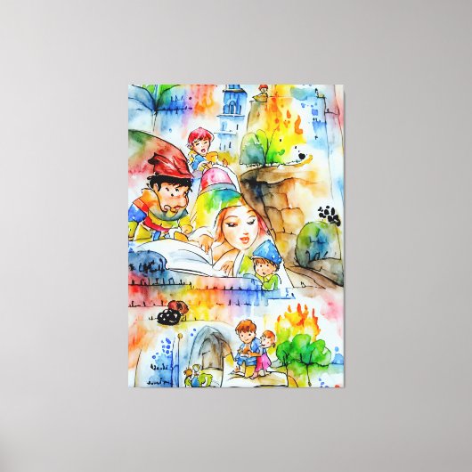 Whimsical Fairy Tale Illustration Leinwanddruck (Vorderseite)