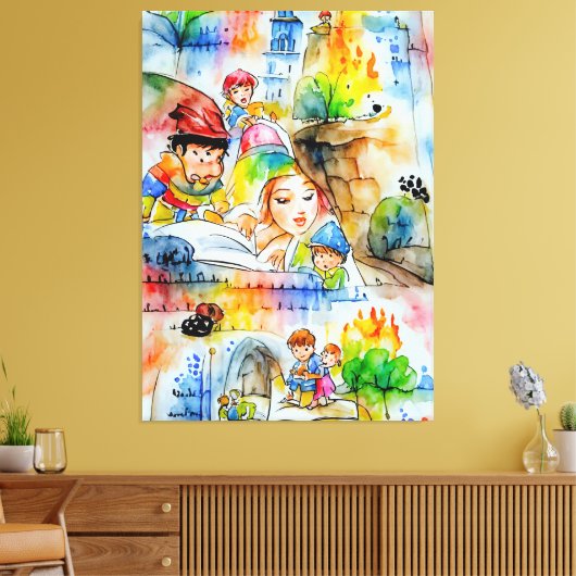 Whimsical Fairy Tale Illustration Leinwanddruck (Insitu (Wohnzimmer))