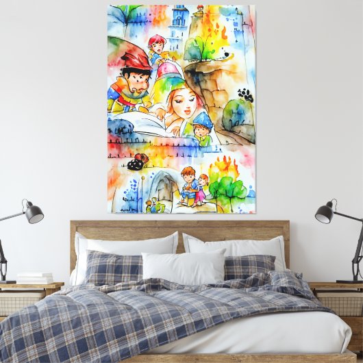 Whimsical Fairy Tale Illustration Leinwanddruck (Insitu (Schlafzimmer))