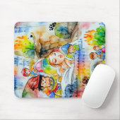 Whimsical Fairy Tale Illustration Mousepad (Mit Mouse)