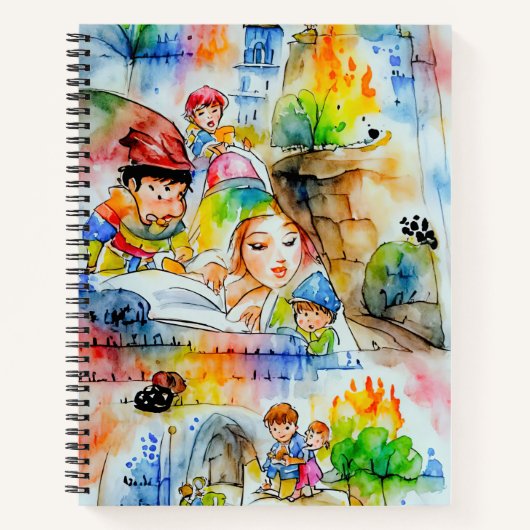 Whimsical Fairy Tale Illustration Notizblock (Vorderseite)