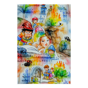 Whimsical Fairy Tale Illustration Poster