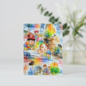 Whimsical Fairy Tale Illustration Postkarte (Stehend Vorderseite)