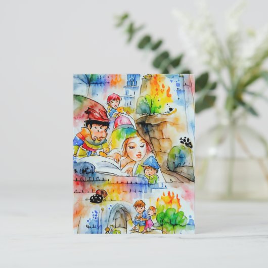Whimsical Fairy Tale Illustration Postkarte (Stehend Vorderseite)