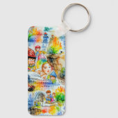 Whimsical Fairy Tale Illustration Schlüsselanhänger (Rückseite)