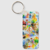 Whimsical Fairy Tale Illustration Schlüsselanhänger (Vorderseite)