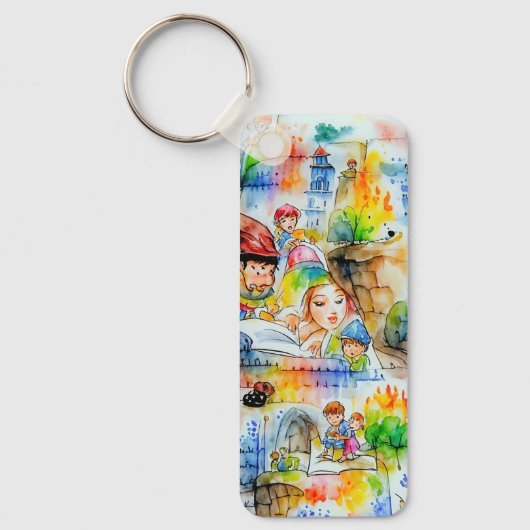 Whimsical Fairy Tale Illustration Schlüsselanhänger (Vorderseite)