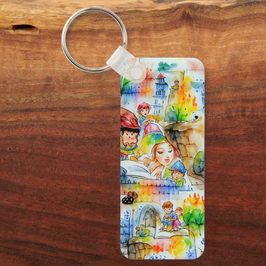 Whimsical Fairy Tale Illustration Schlüsselanhänger (Vorderseite)