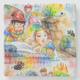 Whimsical Fairy Tale Illustration Steinuntersetzer