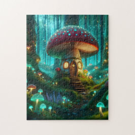 Whimsical Fairy Tale Mushroom House Puzzle