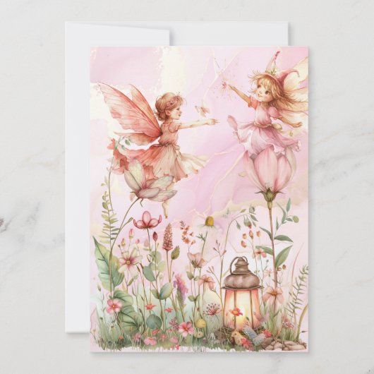 Whimsical Fairy-Themed 1. Geburtstag Einladung (Rückseite)