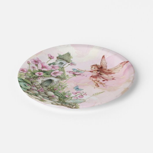 Whimsical Fairy Themed Pappteller (Schrägansicht)