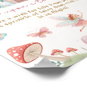 Whimsical Fairy Wish Sign 1. Geburtstag Party Poster (Ecke)