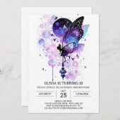 Whimsical Fairycore Birthday Bliss Einladung (Vorne/Hinten)