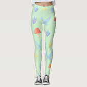 Whimsical Fairycore Pattern – Mushrooms, Crystals  Leggings (Vorderseite)
