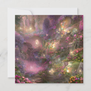 Whimsical Fairyland Background Mitteilungskarte