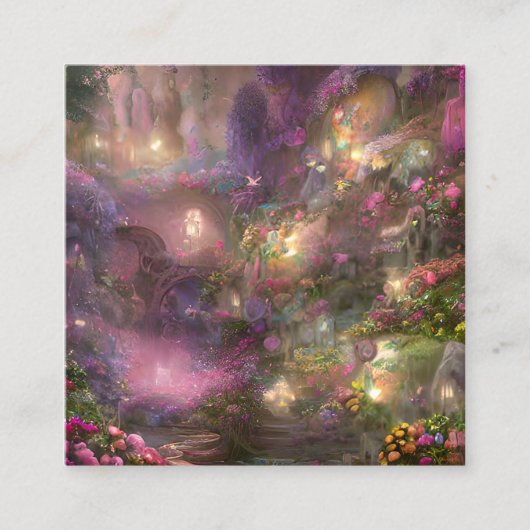 Whimsical Fairyland Background Quadratische Visitenkarte (Vorderseite)