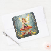 Whimsical Fairytale Christmas  Quadratischer Aufkleber (Umschlag)