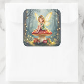 Whimsical Fairytale Christmas  Quadratischer Aufkleber (Tasche)