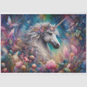 Whimsical Fairytale Forest Unicorn Decoupage Seidenpapier (Vorderseite)